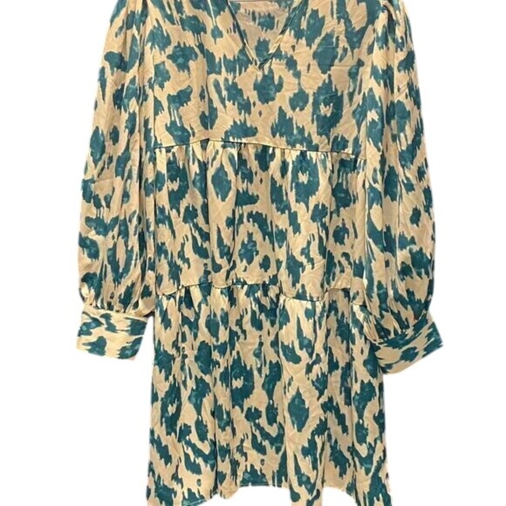 SHEIN Mini Dress Womens L V-Neck‎ Long Sleeve Abstract Print NWOT Casual Chic